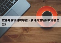 軟件開發(fā)項目有哪些（軟件開發(fā)項目有哪些類型）