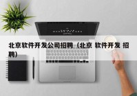 北京軟件開發(fā)公司招聘（北京 軟件開發(fā) 招聘）