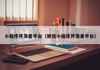 小程序開發(fā)者平臺（微信小程序開發(fā)者平臺）