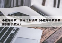 小程序開發(fā)一般用什么軟件（小程序開發(fā)需要用到什么技術(shù)）