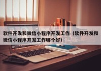 軟件開發(fā)和微信小程序開發(fā)工作（軟件開發(fā)和微信小程序開發(fā)工作哪個好）