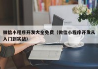 微信小程序開發(fā)大全免費（微信小程序開發(fā)從入門到實戰(zhàn)）