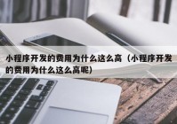 小程序開發(fā)的費(fèi)用為什么這么高（小程序開發(fā)的費(fèi)用為什么這么高呢）