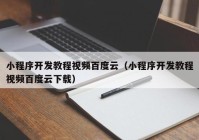 小程序開發(fā)教程視頻百度云（小程序開發(fā)教程視頻百度云下載）