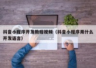 抖音小程序開發(fā)教程視頻（抖音小程序用什么開發(fā)語(yǔ)言）