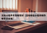 沈陽小程序開發(fā)哪家好（沈陽微信小程序制作哪家企業(yè)強）