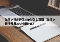 微信小程序開(kāi)發(fā)appid怎么獲?。ㄎ⑿判〕绦蜷_(kāi)發(fā)appid是什么）