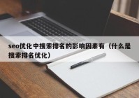 seo優(yōu)化中搜索排名的影響因素有（什么是搜索排名優(yōu)化）